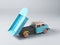 Vintage dump truck tin toy with no cargo