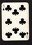 A vintage eight of clubs playing card on a black background.