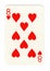 Vintage eight of hearts playing card.