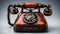 Vintage Elegance: Antique Leather Covered Telephone - A Nostalgic Relic of Communication History