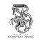 Vintage elegance number 7 monogram flourish outline