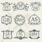 Vintage elegance wedding monograms with floral frames. Vector stock