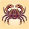 Vintage elegant crab ornaments illustration