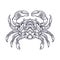 Vintage elegant ornament crab monochrome