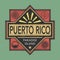 Vintage emblem with text Puerto Rico, Discover the World