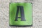 Vintage enameled plate with letter A
