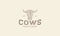 Vintage engrave head cow logo symbol icon vector graphic design illustration