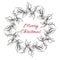 Vintage engraving Christmas wreath illustration.