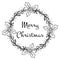 Vintage engraving Christmas wreath illustration. Hand drawn.