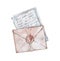 Vintage envelope with  letter watercolor art