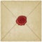 Vintage envelope with wax seal