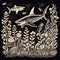 Vintage Etching: Sharks, Plants, And Folk Art-inspired Illustrations