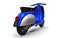 Vintage european blue scooter on a white background. 3d rendering.