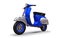 Vintage european blue scooter on a white background. 3d rendering.