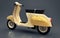 Vintage european gold scooter on a gray background. 3d rendering.