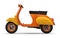 Vintage european orange scooter on a white background. 3d rendering.