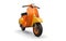 Vintage european orange scooter on a white background. 3d rendering.