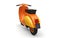 Vintage european orange scooter on a white background. 3d rendering.