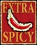 Vintage extra spicy poster. Vector illustration.