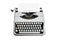 Vintage f type typewriter on isloated white background