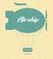 Vintage fairy airship. Vector silhouette