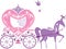 Vintage fairytale horse carriage isolated