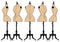 Vintage fashion mannequins, vector set