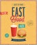 Vintage Fast Food Poster.