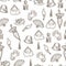 Vintage female accessories monochrome sketches in seamless pattern