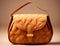 Vintage female shoulder leather bag, generative ai