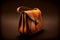 Vintage female shoulder leather bag, generative ai