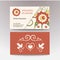 Vintage female template business card. Perfect for a wedding planner, florist, beauty salon. Vector business cards with