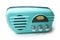 vintage fifties style radio on white background