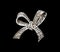 Vintage filigree silver brooch Bow