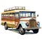 vintage filipino jeepney, photo realistic, simple design, front facing, clip art, white background, Generative AI