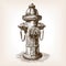 Vintage fire hydrant sketch vector illustration