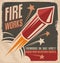 Vintage fireworks poster design