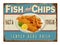 Vintage Fish and Chips sign poster