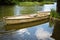 Vintage fishing boat in the lake