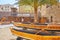 The vintage fishing boats and primitive house example in Al Fahidi Fort, Dubai, UAE