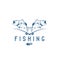 Vintage fishing vector design template