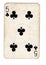 A vintage five of clubs playing card.