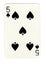Vintage five of spades playing card.
