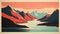 Vintage Fjord Postcard: Olympic National Park, Colorful Mountains And Water