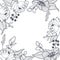 Vintage floral background. Vector hand drawn botanical illustration. Wedding flower border