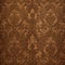 Vintage Floral Damask Wallpaper Design in Brown Tones, AI Generated