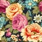 Vintage floral design pattern bright pastel color insanely details AI Generated