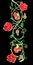 vintage floral motif of red roses