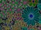 Vintage floral pattern wallpaper texture background neon lights