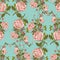 Vintage floral seamless color pattern